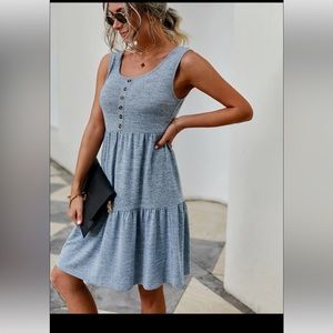 Blue/grey tiered dress